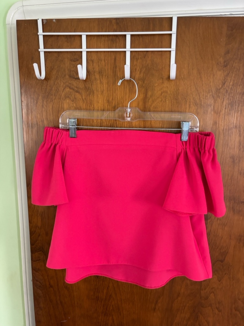 Topshop Hot Pink Off The Shoulder Top